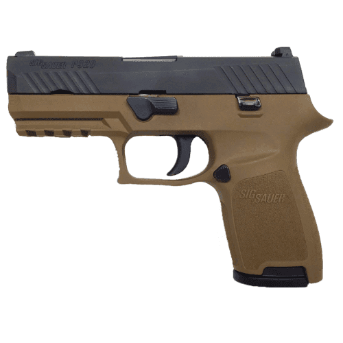 Sig Sauer P320 Compact 9mm FDE With Rail Comes with 2 15rd Magazines and Holster Sig Sauer P320 Compact 9mm FDE With Rail Comes with 2 15rd Magazines and Holster