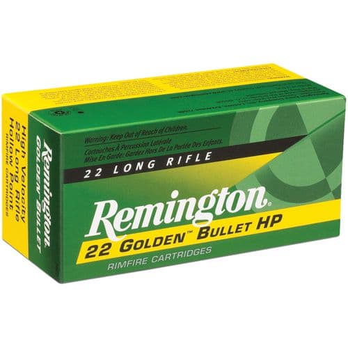 Remington Ammunition 21229 Golden Bullet 22 LR 36 gr Plated Hollow Point 225 Bx/ 10 Cs Remington Ammunition 21229 Golden Bullet 22 LR 36 gr Plated Hollow Point 225 Bx/ 10 Cs