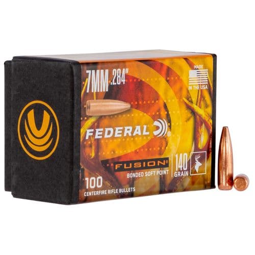 Federal FB284F1 Fusion Component 7mm .284 140 GR Fusion Soft Point 100 Box Federal FB284F1 Fusion Component 7mm .284 140 GR Fusion Soft Point 100 Box