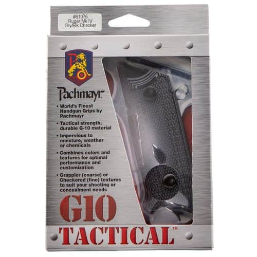 Pachmayr 61076 G10 Tactical Pistol Grip Ruger MKIV Checkered Gray/Black Pachmayr 61076 G10 Tactical Pistol Grip Ruger MKIV Checkered Gray/Black