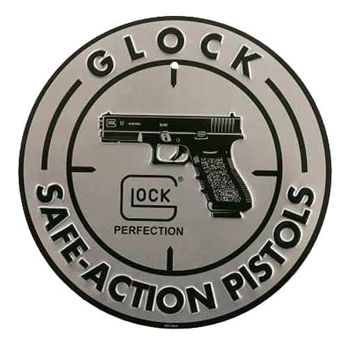 Glock AD00060 Safe Action Aluminum Glock Promo Sign Silver/Black Glock AD00060 Safe Action Aluminum Glock Promo Sign Silver/Black