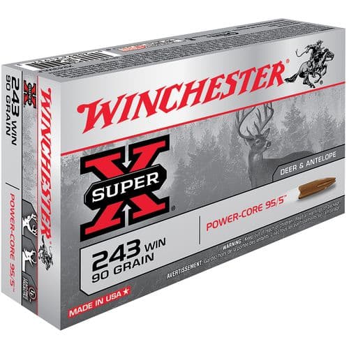 Winchester Ammo X243WLF Super-X 243 Win 90 gr Power-Core 95/5 20 Bx/ 10 Cs Winchester Ammo X243WLF Super-X 243 Win 90 gr Power-Core 95/5 20 Bx/ 10 Cs