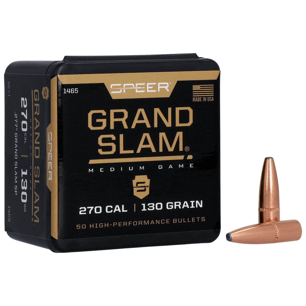 Speer Bullets 1465 Grand Slam Rifle
270 Caliber .277 130 GR Soft Point 50 Box Speer Bullets 1465 Grand Slam Rifle
270 Caliber .277 130 GR Soft Point 50 Box
