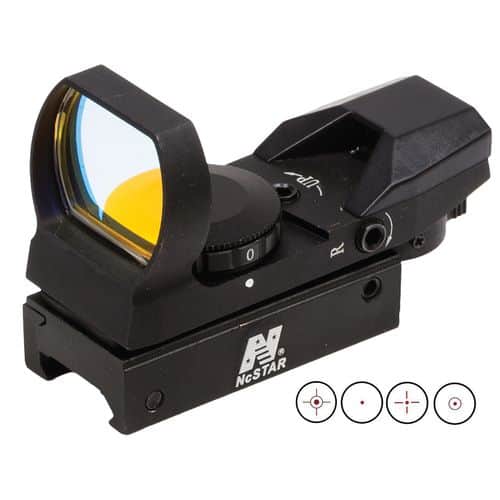 NCStar D4B Reflex Optic 1x 24x34mm 3 MOA Illuminated 4 Pattern Red CR2032 Lithium Black Anodized NCStar D4B Reflex Optic 1x 24x34mm 3 MOA Illuminated 4 Pattern Red CR2032 Lithium Black Anodized