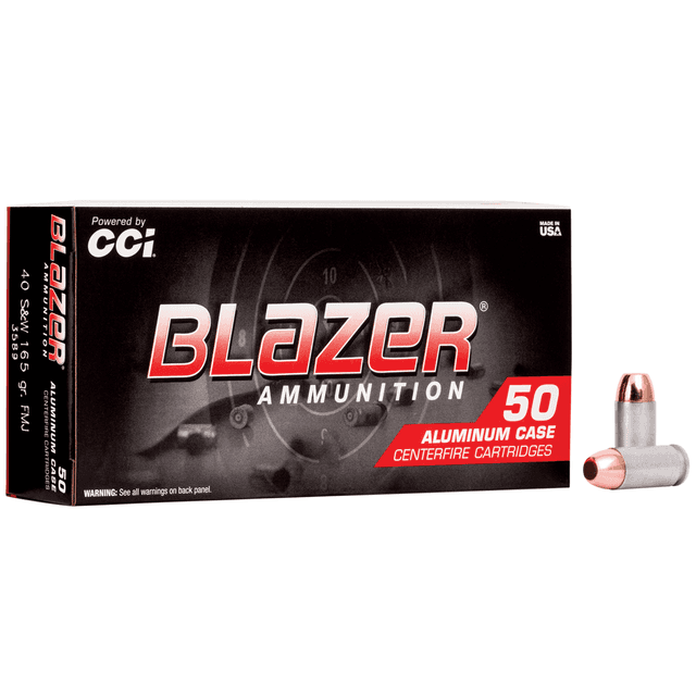 CCI Blazer Aluminum .40 S&W Ammunition 165 Grain Full Metal Jacket 1100fps CCI Blazer Aluminum .40 S&W Ammunition 165 Grain Full Metal Jacket 1100fps