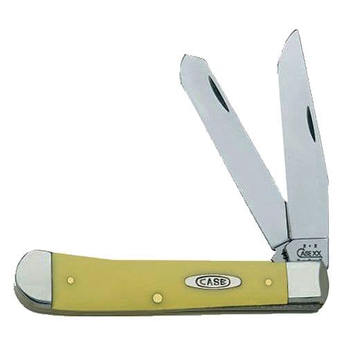 Case 00161 Trapper Folder Chrome Vanadium Clip/Spey Blade Yellow Syn Hndl Case 00161 Trapper Folder Chrome Vanadium Clip/Spey Blade Yellow Syn Hndl