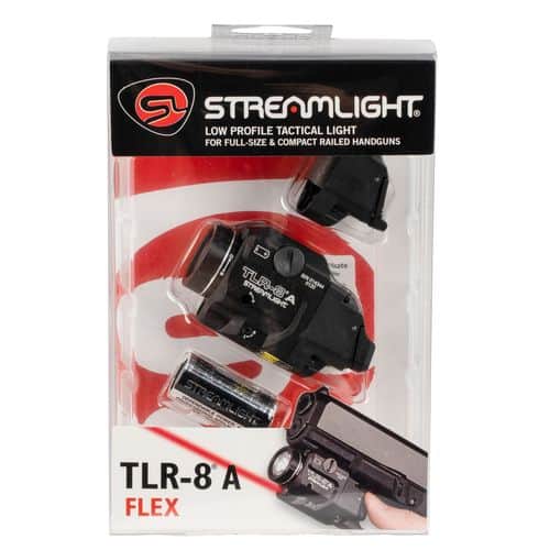 Streamlight 69414 TLR-8 A with Red Laser Clear LED 500 Lumens CR123A Lithium Battery Black Aluminum High/Low Switch Streamlight 69414 TLR-8 A with Red Laser Clear LED 500 Lumens CR123A Lithium Battery Black Aluminum High/Low Switch