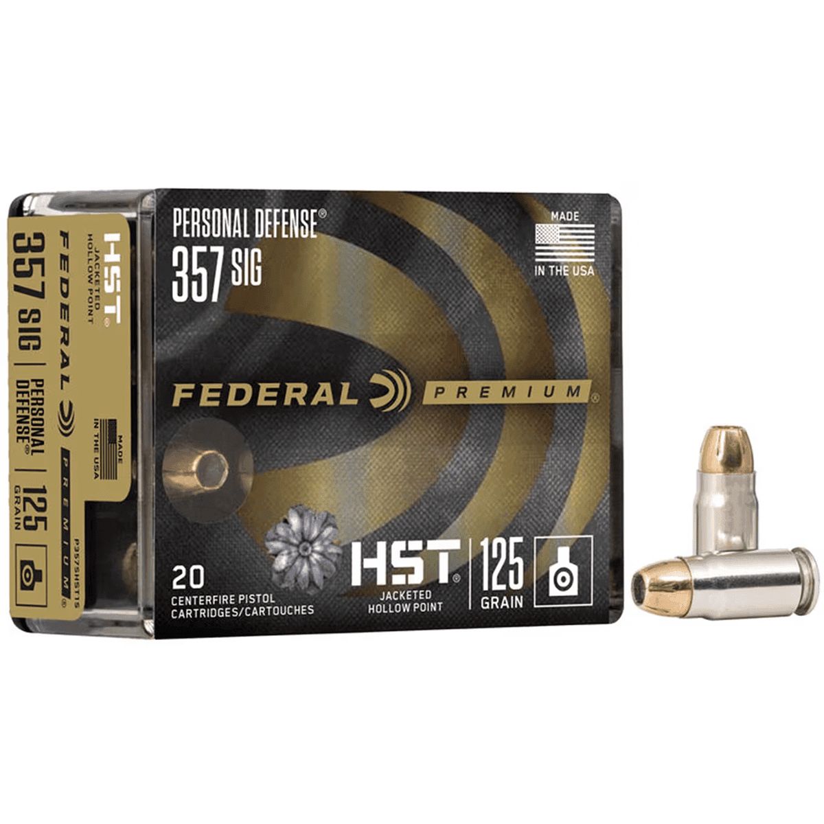 Federal Premium Personal Defense 357 Sig 125gr HST Jacketed Hollow Point 20 Per Box Federal Premium Personal Defense 357 Sig 125gr HST Jacketed Hollow Point 20 Per Box