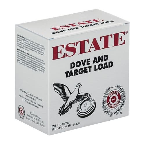 Estate 12 Gauge 3-1/4 Dram 1 Ounce #8 25 Round Box Estate 12 Gauge 3-1/4 Dram 1 Ounce #8 25 Round Box