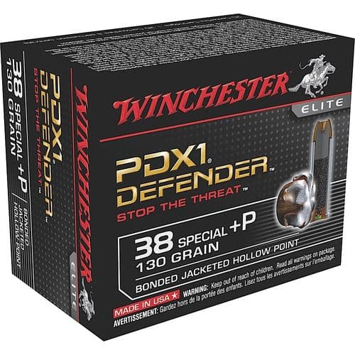 Winchester Ammo S38PDB Defender 38 Special +P 130 gr Bonded Jacket Hollow Point 20 Bx/ 10 Cs Winchester Ammo S38PDB Defender 38 Special +P 130 gr Bonded Jacket Hollow Point 20 Bx/ 10 Cs