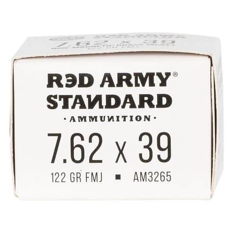 Red Army Standard Red Army Standard 7.62x39mm 122 gr Full Metal Jacket Boat Tail 20 Bx/ 50 Cs Red Army Standard Red Army Standard 7.62x39mm 122 gr Full Metal Jacket Boat Tail 20 Bx/ 50 Cs