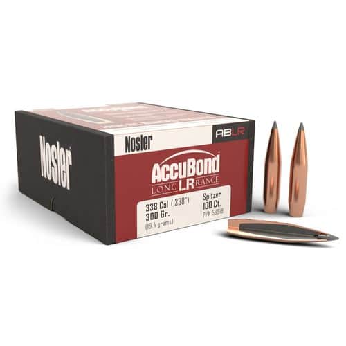 Nosler 58518 AccuBond Long Range 338 Caliber .338 300 GR Spitzer Point 100 Box Nosler 58518 AccuBond Long Range 338 Caliber .338 300 GR Spitzer Point 100 Box