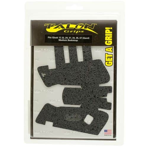 Talon Grips 114R Adhesive Grip Compatible with Glock 17/22/24/31/34/35/37 Gen4 with Medium Backstrap Textured Rubber Black Talon Grips 114R Adhesive Grip Compatible with Glock 17/22/24/31/34/35/37 Gen4 with Medium Backstrap Textured Rubber Black