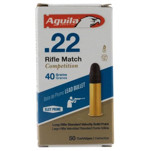 Aguila 1B222518 Match 22 LR 40 gr Lead Solid Point 50 Bx/ 100 Cs Aguila 1B222518 Match 22 LR 40 gr Lead Solid Point 50 Bx/ 100 Cs