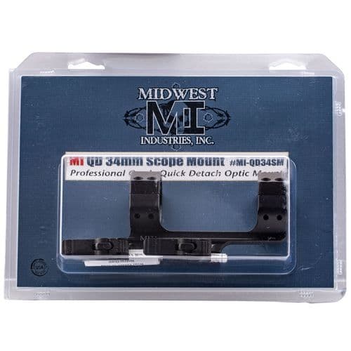 MIDWEST INDUSTRIES INC MIQD34SM Quick Detach 1-Pc Base & Ring Combo 34mm Black Finish MIDWEST INDUSTRIES INC MIQD34SM Quick Detach 1-Pc Base & Ring Combo 34mm Black Finish