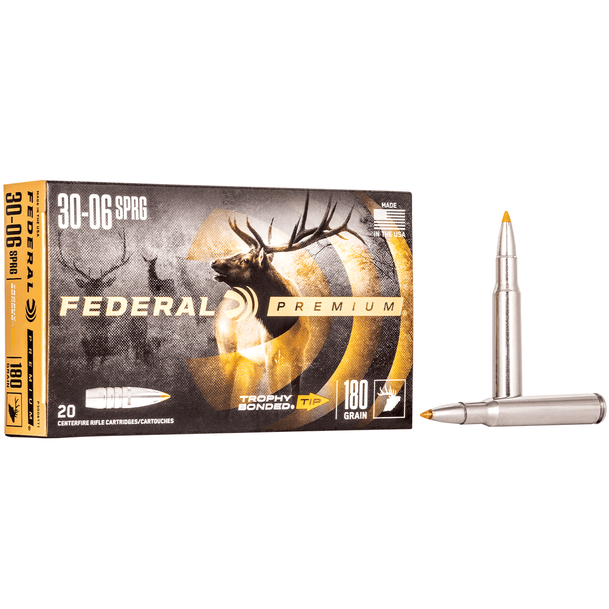 Federal Premium 30-06 Springfield 180 gr Trophy Bonded Tip Ultimate Hunting Ammo Federal Premium 30-06 Springfield 180 gr Trophy Bonded Tip Ultimate Hunting Ammo