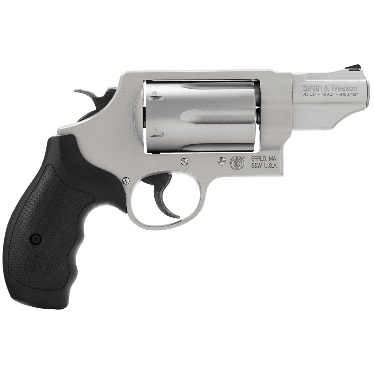 Smith & Wesson Governor .410/.45 Colt/.45 ACP Revolver Silver Edition with Sandium Frame Smith & Wesson Governor .410/.45 Colt/.45 ACP Revolver Silver Edition with Sandium Frame
