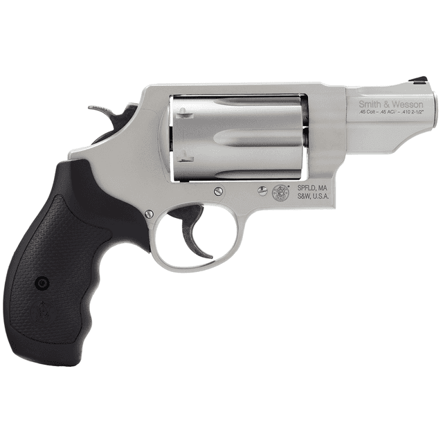 Smith & Wesson Governor .410/.45 Colt/.45 ACP Revolver Silver Edition with Sandium Frame Smith & Wesson Governor .410/.45 Colt/.45 ACP Revolver Silver Edition with Sandium Frame