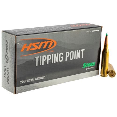 HSM 6CREEDMOOR3N Tipping Point 6mm Creedmoor 90 gr Sierra GameChanger 20 Bx/ 25 Cs HSM 6CREEDMOOR3N Tipping Point 6mm Creedmoor 90 gr Sierra GameChanger 20 Bx/ 25 Cs