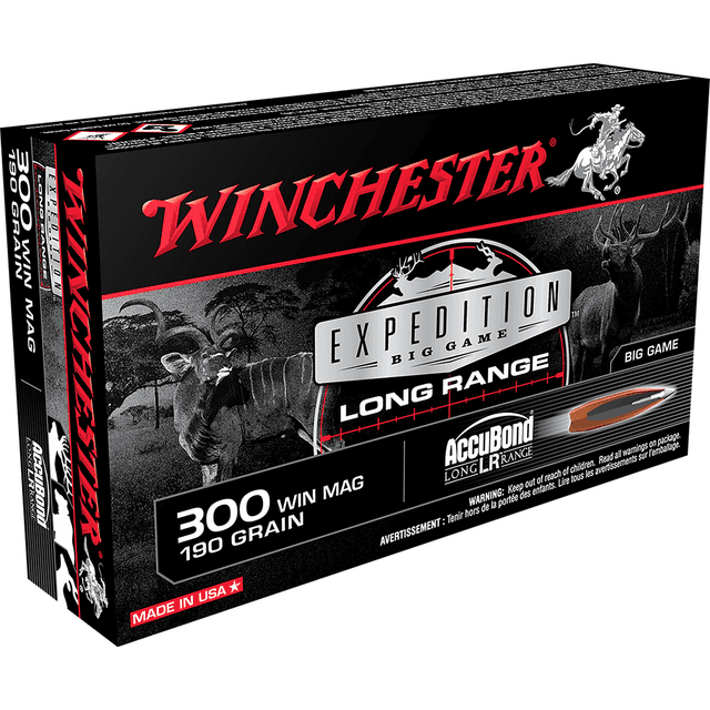 Winchester Ammo S300LR Expedition Big Game Long Range 300 Win Mag 190 gr AccuBond Long Range 20 Bx Winchester Ammo S300LR Expedition Big Game Long Range 300 Win Mag 190 gr AccuBond Long Range 20 Bx