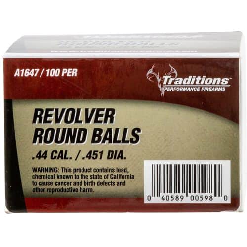 Traditions A1647 Revolver 44 Black Powder Lead Ball .451 Dia 140 gr 100 Traditions A1647 Revolver 44 Black Powder Lead Ball .451 Dia 140 gr 100