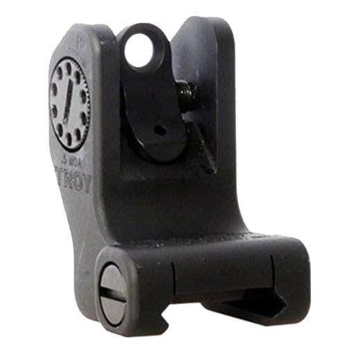 Troy Industries SSIGFRSROBT00 Battle Sight Rear Sight AR-15,AR-10,M4,M16 Black Hardcoat Anodized Fixed Aluminum/Steel Troy Industries SSIGFRSROBT00 Battle Sight Rear Sight AR-15,AR-10,M4,M16 Black Hardcoat Anodized Fixed Aluminum/Steel