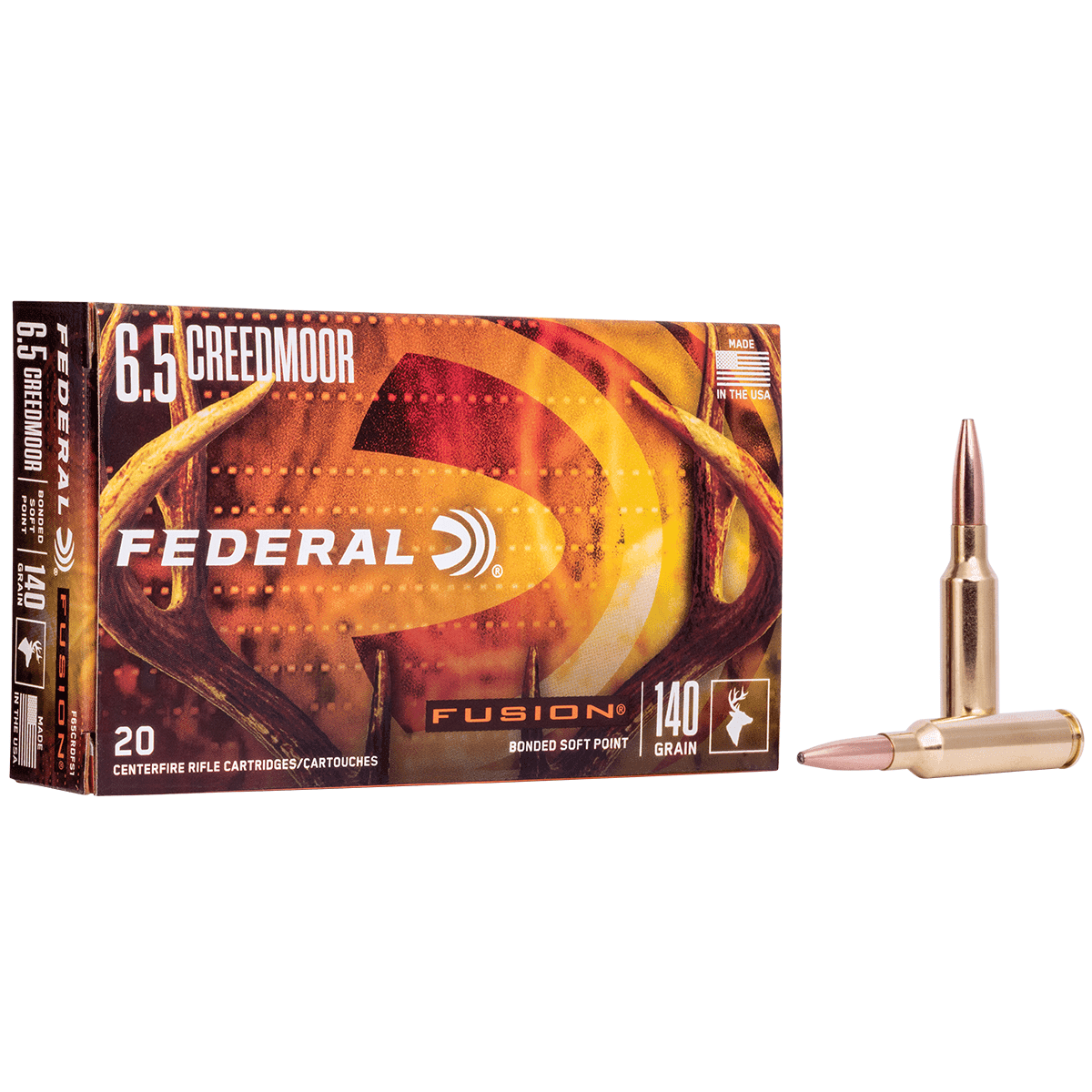Federal F65CRDFS1 Fusion 6.5 Creedmoor 140 gr Fusion Soft Point 20 Bx/ 10 Cs Federal F65CRDFS1 Fusion 6.5 Creedmoor 140 gr Fusion Soft Point 20 Bx/ 10 Cs