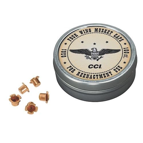 CCI 301 Four Wing Musket Caps Black Powder Brass 1000 CCI 301 Four Wing Musket Caps Black Powder Brass 1000