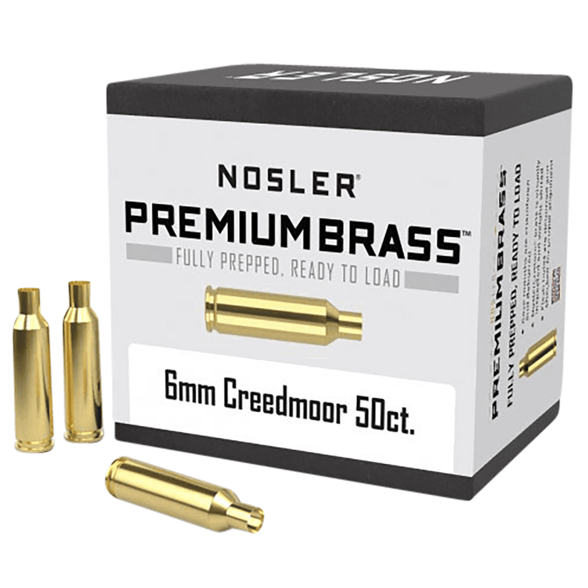 Nosler Premium Brass Unprimed Cases, 6mm Creedmoor Rifle 50/Box - 10229 Nosler Premium Brass Unprimed Cases, 6mm Creedmoor Rifle 50/Box - 10229