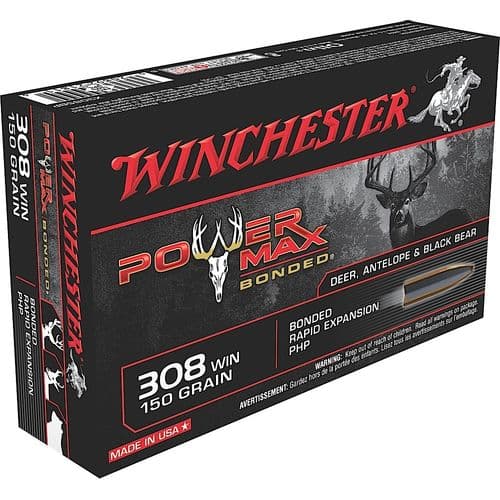 Winchester Ammo X3085BP Power Max Bonded 308 Win 150 gr Protected Hollow Point 20 Bx/ 10 Cs Winchester Ammo X3085BP Power Max Bonded 308 Win 150 gr Protected Hollow Point 20 Bx/ 10 Cs
