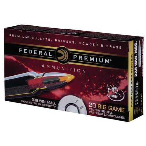 Federal P338TT2 Premium 338 Win Mag 200 gr Trophy Bonded Tip 20 Bx/ 10 Cs Federal P338TT2 Premium 338 Win Mag 200 gr Trophy Bonded Tip 20 Bx/ 10 Cs