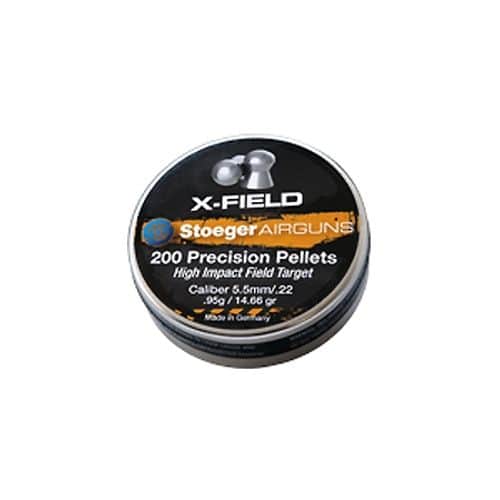 Stoeger Airguns X-Field 200 Count .22 Caliber Airgun Pellets High Impact Dome Point Field Target Stoeger Airguns X-Field 200 Count .22 Caliber Airgun Pellets High Impact Dome Point Field Target