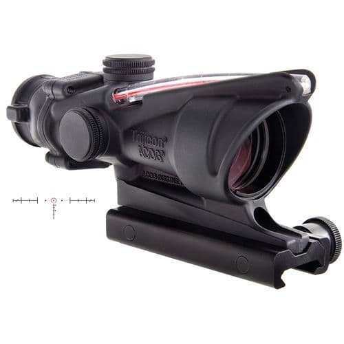 Trijicon 100220 ACOG 4x 32mm Obj 36.8 ft @ 100 yds FOV Black Matte Finish Dual Illuminated Horseshoe 6.8 Ballistic Red Trijicon 100220 ACOG 4x 32mm Obj 36.8 ft @ 100 yds FOV Black Matte Finish Dual Illuminated Horseshoe 6.8 Ballistic Red
