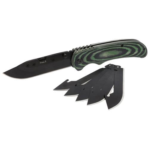 HME KNSSK Scalpael Skinning Knife Clip Point Micarta Green Handle with 6 Blades HME KNSSK Scalpael Skinning Knife Clip Point Micarta Green Handle with 6 Blades