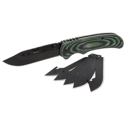 HME KNSSK Scalpael Skinning Knife Clip Point Micarta Green Handle with 6 Blades HME KNSSK Scalpael Skinning Knife Clip Point Micarta Green Handle with 6 Blades
