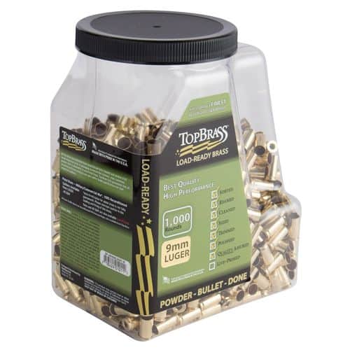 TOP BRASS LLC 6B9MMLUGXY-M-J Premium Reconditioned Unprimed 9mm Luger Brass 1000 TOP BRASS LLC 6B9MMLUGXY-M-J Premium Reconditioned Unprimed 9mm Luger Brass 1000
