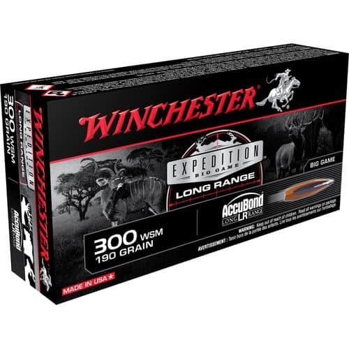 Winchester Ammo Expedition Big Game Long Range 300 WSM 190 gr Nosler AccuBond Long Range - S300SLR Winchester Ammo Expedition Big Game Long Range 300 WSM 190 gr Nosler AccuBond Long Range - S300SLR