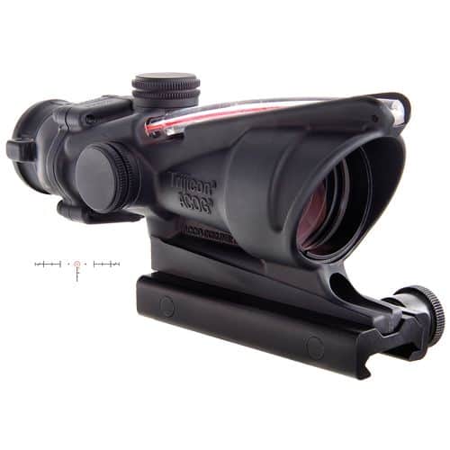 Trijicon 100219 ACOG 4x 32mm Obj 36.8 ft @ 100 yds FOV Black Matte Finish Dual Illuminated Horseshoe 223 Ballistic Red Trijicon 100219 ACOG 4x 32mm Obj 36.8 ft @ 100 yds FOV Black Matte Finish Dual Illuminated Horseshoe 223 Ballistic Red