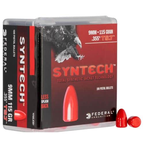 Federal AE9SJCB1 Syntech Component 9mm Luger .355 115 GR Total Syntech Jacket Flat Nose 100 Box Federal AE9SJCB1 Syntech Component 9mm Luger .355 115 GR Total Syntech Jacket Flat Nose 100 Box