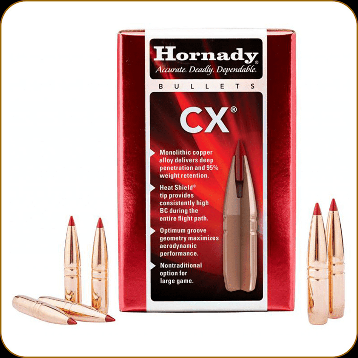 Hornady 22402 CX 22 Cal .224 50 gr Copper Solid 50 Per Box Hornady 22402 CX 22 Cal .224 50 gr Copper Solid 50 Per Box