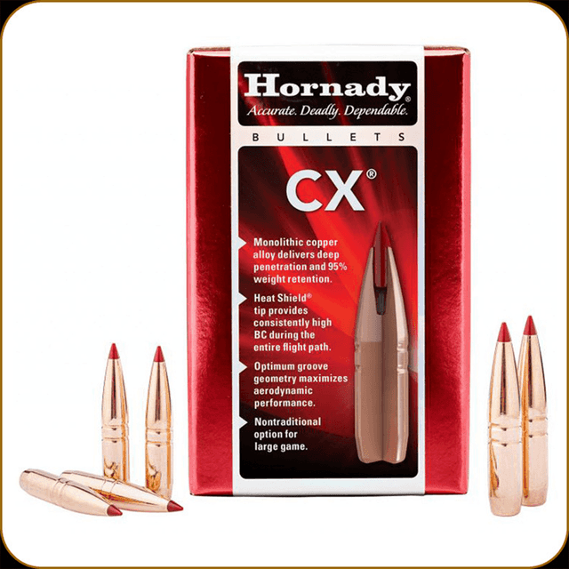 Hornady 22402 CX 22 Cal .224 50 gr Copper Solid 50 Per Box Hornady 22402 CX 22 Cal .224 50 gr Copper Solid 50 Per Box