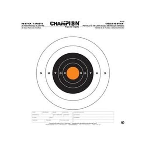 Champion Re-Stick 25 Yard Pistol Slowfile Target Champion Re-Stick 25 Yard Pistol Slowfile Target
