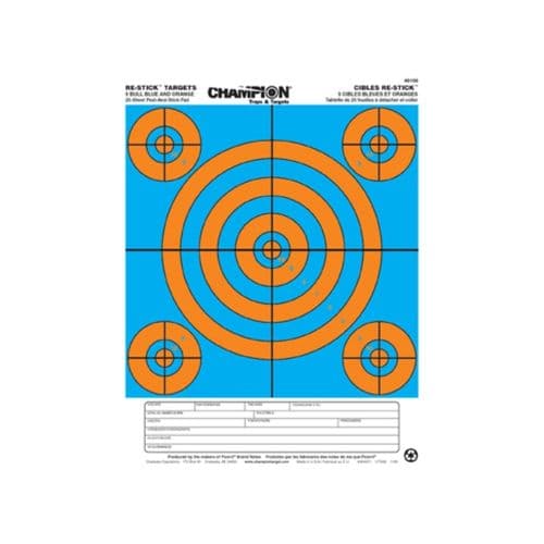 Champion Re-Stick 5 Bullseye Blue and Orange Target Champion Re-Stick 5 Bullseye Blue and Orange Target