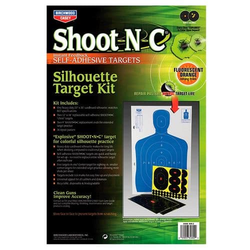 Birchwood Casey 34602 Shoot-N-C Silhouette Kit Paper Black/Blue Birchwood Casey 34602 Shoot-N-C Silhouette Kit Paper Black/Blue