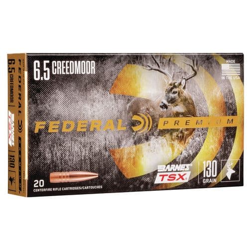 Federal P65CRDBTSX1 Premium 6.5 Creedmoor 130 gr Barnes Triple-Shock X 20 Bx/ 10 Cs Federal P65CRDBTSX1 Premium 6.5 Creedmoor 130 gr Barnes Triple-Shock X 20 Bx/ 10 Cs