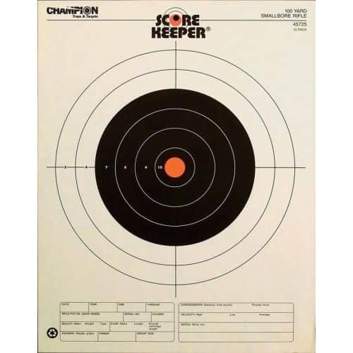 Champion Scorekeeper 100 Yard Small Bore Rifle Target 12 Pack Champion Scorekeeper 100 Yard Small Bore Rifle Target 12 Pack