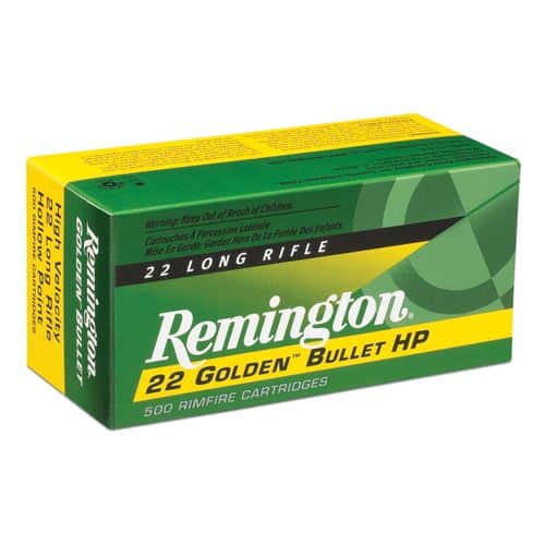 Remington Ammunition 1622 Golden Bullet 22 LR 36 gr Plated Hollow Point 50 Bx/ 100 Cs Remington Ammunition 1622 Golden Bullet 22 LR 36 gr Plated Hollow Point 50 Bx/ 100 Cs