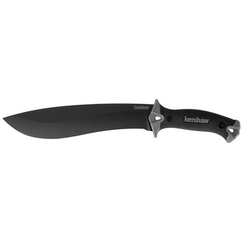 Kershaw Camp 10 Black Carbon Steel Drop Point Rubber Handle Fixed Kershaw Camp 10 Black Carbon Steel Drop Point Rubber Handle Fixed