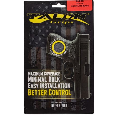 Talon Grips 385G Adhesive Grip fits Glock 48/43X Black Aggressive Textured Granulate Talon Grips 385G Adhesive Grip fits Glock 48/43X Black Aggressive Textured Granulate