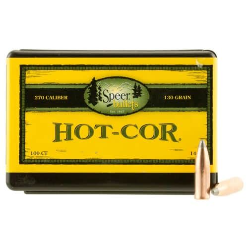Speer Bullets 1459 Hot-Cor 270 Caliber .277 130 GR Spitzer Soft Point 100 Box Speer Bullets 1459 Hot-Cor 270 Caliber .277 130 GR Spitzer Soft Point 100 Box